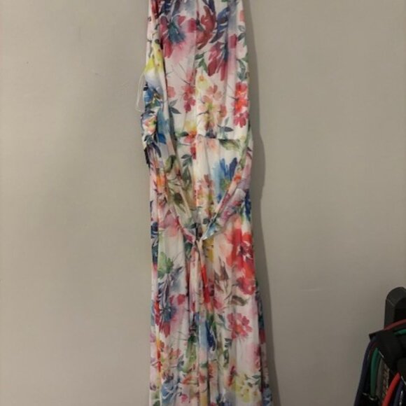 Adrianna Papell Printed Chiffon Floral Halter Dress - Picture 3 of 4